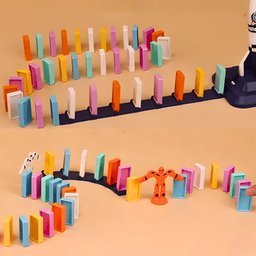 Brinquedo Trenzinho Infantil Dominó Colorido Educativo - 5