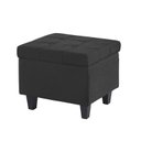 Ver imagem 2 de Kit Recamier Madri 1,60m + 2 Puff Suede Preto - Inova Decor Inova Decorações Kit Madri
