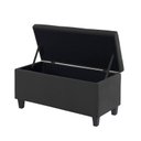 Ver imagem 4 de Kit Recamier Madri 1,60m + 2 Puff Suede Preto - Inova Decor Inova Decorações Kit Madri