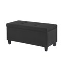 Ver imagem 5 de Kit Recamier Madri 1,60m + 2 Puff Suede Preto - Inova Decor Inova Decorações Kit Madri