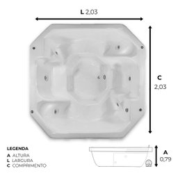 Spa Quadrado Montreal com Hidro em Acrílico - 127v - 3