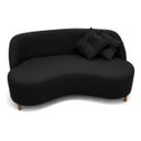 Ver imagem 4 de Sofá Orgânico Curvo 2 Lugares Tecido Bouclê - Seleguim Decor:preto