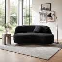 Ver imagem 1 de Sofá Orgânico Curvo 2 Lugares Tecido Bouclê - Seleguim Decor:preto