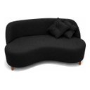 Ver imagem 2 de Sofá Orgânico Curvo 2 Lugares Tecido Bouclê - Seleguim Decor:preto