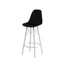 Ver imagem 2 de Banqueta Eames Design Moderno Tubo de Ferro Branco Assento Preto