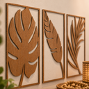 Ver imagem 3 de Trio Quadros Vazados Folhas em MDF Decoração Autocolante