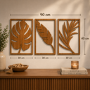 Ver imagem 5 de Trio Quadros Vazados Folhas em MDF Decoração Autocolante