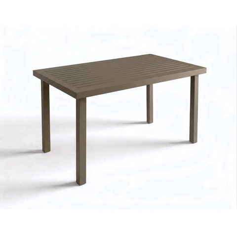 Mesa de Alumínio Ripado Retangular 1,40x0,70 - Área Externa:Champanhe