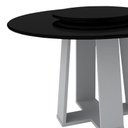 Ver imagem 2 de Mesa de Jantar Redonda Isabela 1,35m com Tampo Giratório Off White/preto/preto - New Ceval