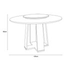 Ver imagem 3 de Mesa de Jantar Redonda Isabela 1,35m com Tampo Giratório Off White/preto/preto - New Ceval