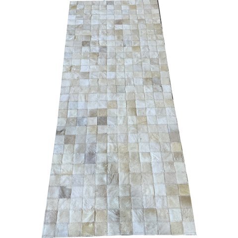 Tapete de Couro Passadeira Bege Claro 0,60x2,00 S/b Pç 5x5cm