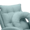 Ver imagem 7 de Kit Poltrona de Amamentação Base Giratória Balanço e Puff Angra Veludo - Sofa Store:Veludo Azul Tiff