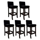Ver imagem 1 de Kit 5 Banquetas Alta Estofada para Bancada Capuccino Melody Suede Preto
