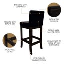 Ver imagem 3 de Kit 5 Banquetas Alta Estofada para Bancada Capuccino Melody Suede Preto