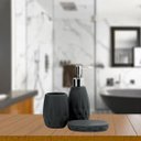 Ver imagem 2 de Jogo para Banheiro Porcelana Metrópole Black 3 Peças - Tuut
