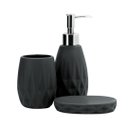 Ver imagem 1 de Jogo para Banheiro Porcelana Metrópole Black 3 Peças - Tuut