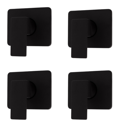 Kit C/4 Acabamentos Registro Mono Comando Base Docol Preto