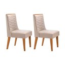 Ver imagem 1 de Kit 2 Cadeiras Sala Jantar Dafne 2 Un Madeira Capuccino/suede Creme - Rufato