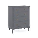 Ver imagem 1 de Cômoda de Madeira 4 Gavetas Pés Luis Xv 60816 Hannover - Cinza
