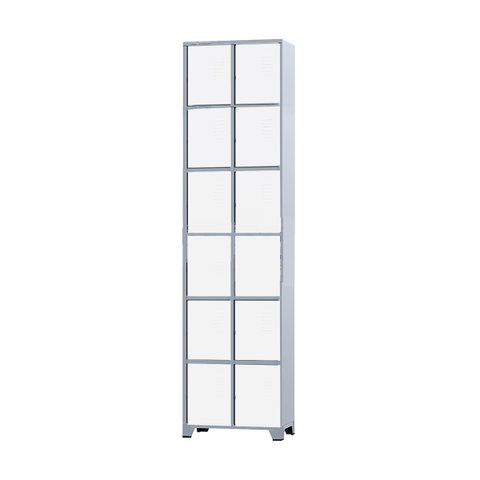 Armário Roupeiro de Aço 12 Portas para Vestiário Academia Locker Branco com Chave