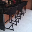 Ver imagem 6 de Banqueta Reis em Corda Náutica e Base em Alumínio Preta para Área Gourmet Externa Preta