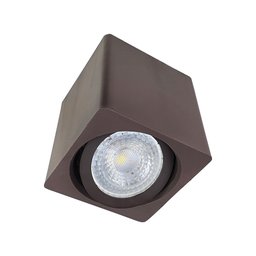 Spot Sobrepor 2390 Direcionável Quadrado 7x7cm Gu10 p/ Dicroica Par16 Marrom - 4