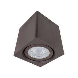 Spot Sobrepor 2390 Direcionável Quadrado 7x7cm Gu10 p/ Dicroica Par16 Marrom - 1