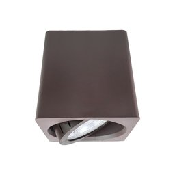 Spot Sobrepor 2390 Direcionável Quadrado 7x7cm Gu10 p/ Dicroica Par16 Marrom - 2