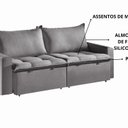 Ver imagem 5 de Sofá Cama Retrátil e Reclinável 190cm Veludo Itália