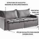 Ver imagem 6 de Sofá Cama Retrátil e Reclinável 190cm Veludo Itália