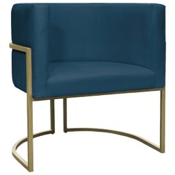 Kit 2 Poltronas Decorativa Recepção Luna Suede Cores Base de Ferro Champagne - 6