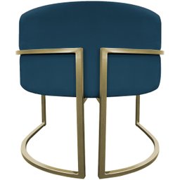 Kit 2 Poltronas Decorativa Recepção Luna Suede Cores Base de Ferro Champagne - 8