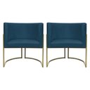 Ver imagem 1 de Kit 2 Poltronas Decorativa Recepção Luna Suede Cores Base de Ferro Champagne