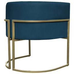 Kit 2 Poltronas Decorativa Recepção Luna Suede Cores Base de Ferro Champagne - 7