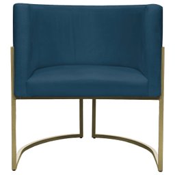 Kit 2 Poltronas Decorativa Recepção Luna Suede Cores Base de Ferro Champagne - 5