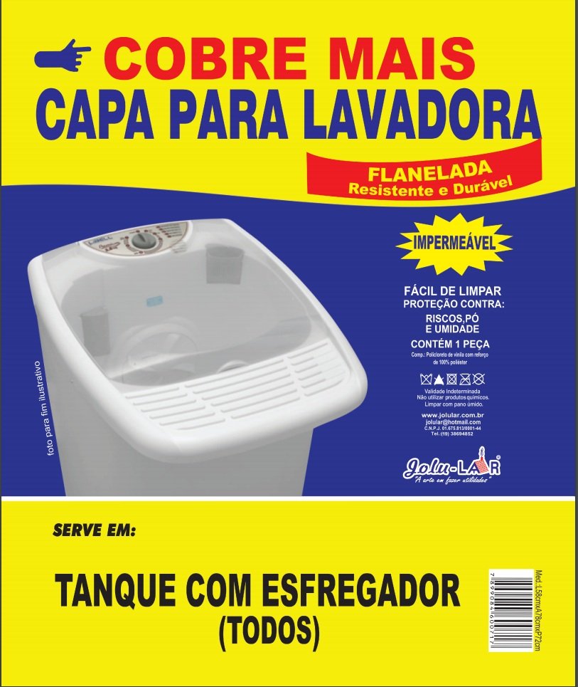 Ver imagem 2 de Capa para Máquina de Lavar Flanelada - 01 Parte - CobreMais - CINZA - Panami:Tam. Tanquinho