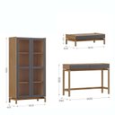 Ver imagem 3 de Kit 3 Peças  Cristaleira 2 Portas de Vidro + Aparador 2 Gavetas e Mesa de Centro C/Gaveta- Linha Barcelona