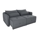 Ver imagem 2 de Sofá Cama 2 Lugares com Almofadas 205cm Celine Matrix Veludo Cinza