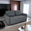 Ver imagem 4 de Sofá Cama 2 Lugares com Almofadas 205cm Celine Matrix Veludo Cinza