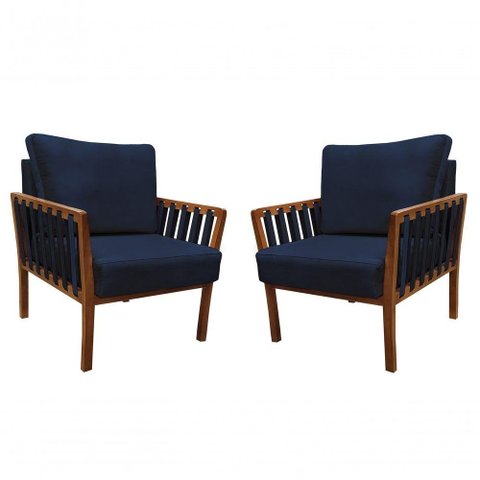 Kit 2 Poltronas Decorativa Luxo Califórnia Dora Bela 129