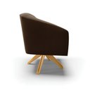Ver imagem 4 de Kit 02 Poltronas Giratória Stella Suede Base Madeira MA30 - D’Rossi - Marrom