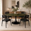 Ver imagem 4 de Mesa de Jantar Saarinen Oval 244x137 cm Tampo Mármore Vitória Régia Base Laca Preta