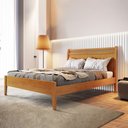 Ver imagem 1 de Cama Casal Queen Esmeralda Ratam 160cm Amêndoa Mel Josandro Cor:amêndoa Mel