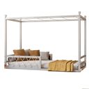 Ver imagem 2 de Cama Infantil Madeira Maciça 97CMX197CM Fortaleza Cinza/Prata Fina