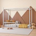 Ver imagem 4 de Cama Infantil Madeira Maciça 97CMX197CM Fortaleza Cinza/Prata Fina