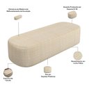 Ver imagem 5 de Cabeceira Cama Box King 160cm Lanna com Puff Recamier Doha W01 Linho Palha - Lyam Decor