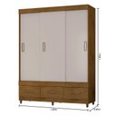 Ver imagem 4 de Guarda Roupa Casal Ambiente 20033 Freijó Baunilha Flex – Araplac