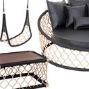 Ver imagem 4 de 1 Chaise 6 Almofadas + 1 Balanço + Mesa Centro Madeira
