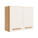 Ver imagem 1 de Armário Aereo 2 Portas 80cm Intenza Freijo/Off White Cristal - Ssx Multicoisas