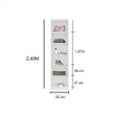 Ver imagem 4 de Guarda Roupa Modular 1 Porta com Prateleiras 35cm Altezza Trend Belmax:freijó/titânio